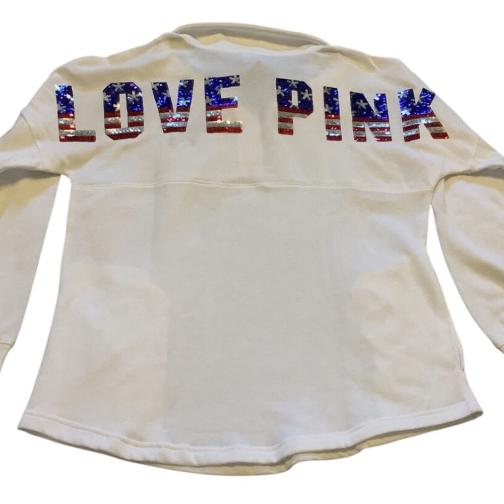 Victorias secret pink bling USA patriotic star sweater